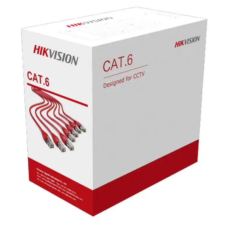 This is a Hikvision 305 M CAT6 UTP Network Cable (Solid Copper, 0.5 Mm, CM) cable used in security camera installations and is sold by Tech Store in Lebanon.