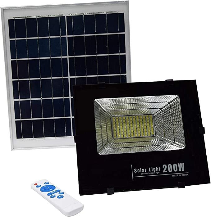 This is the Welion Flood Light 200W that can be powered using solar energy and sold by Tech Store Lebanon.