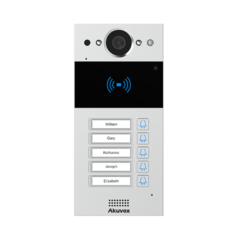 This is the Akuvox 5 Button SIP Video Intercom with RFID used for home protection and sold by Tech Store Lebanon.