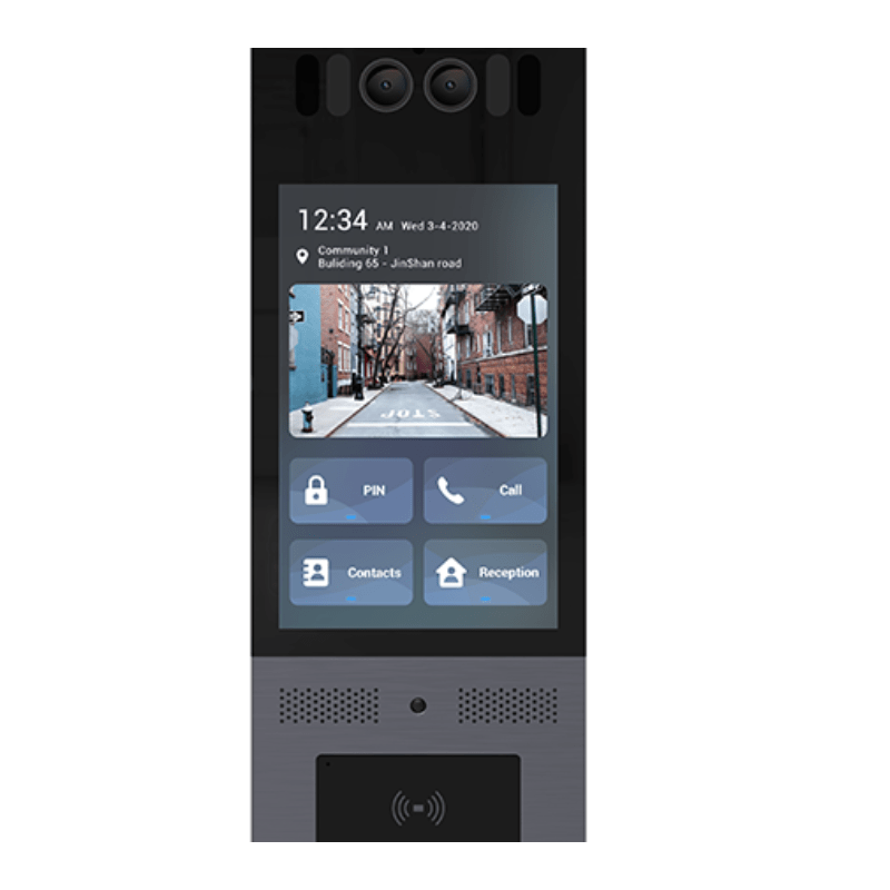 This is the Akuvox Luxury SIP Door phone with Touch Screen and Facial Recognition used for home protection and sold by Tech Store Lebanon.